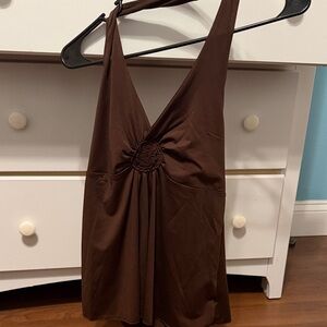 Brown Halter Top